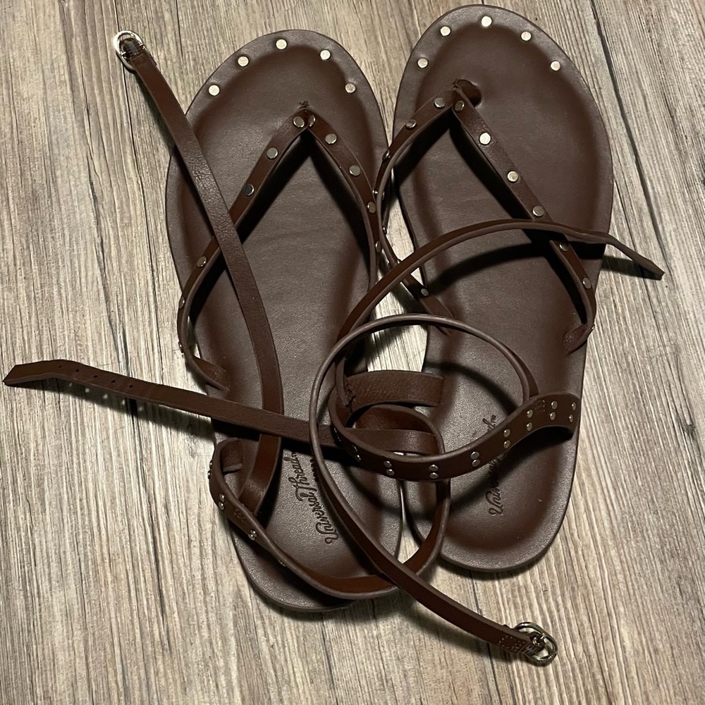 Universal Thread Brown Studded Leather Sandals size 7